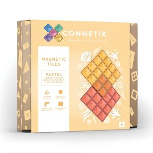 CONNETIX Magnetische Tegels Bodemplaten Lemon en Peach 2 stuks