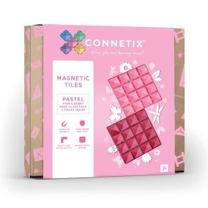 CONNETIX Magnetische Tegels Bodemplaten Pink en Berry 2 stuks
