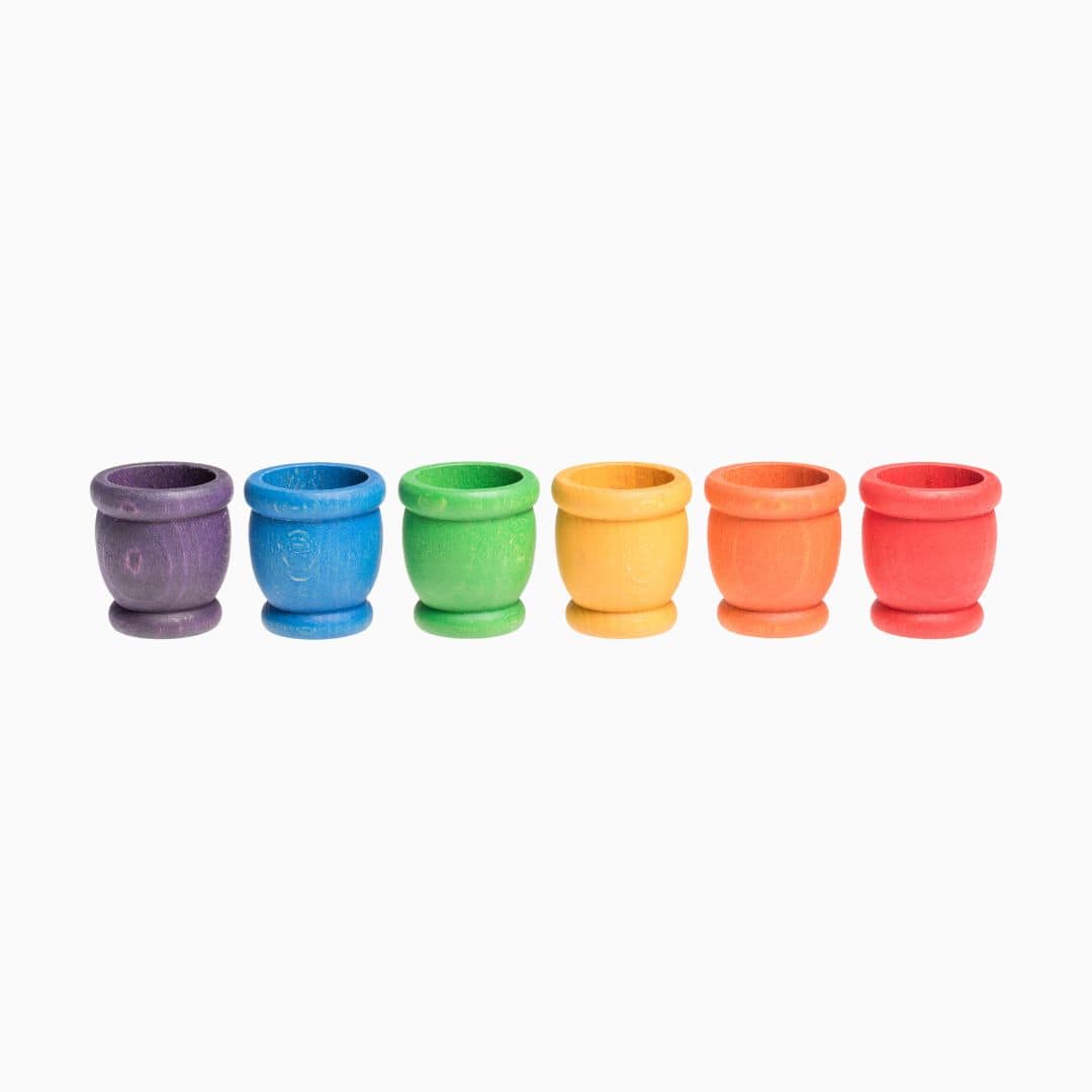 Grapat bakjes regenboog-6 stuks