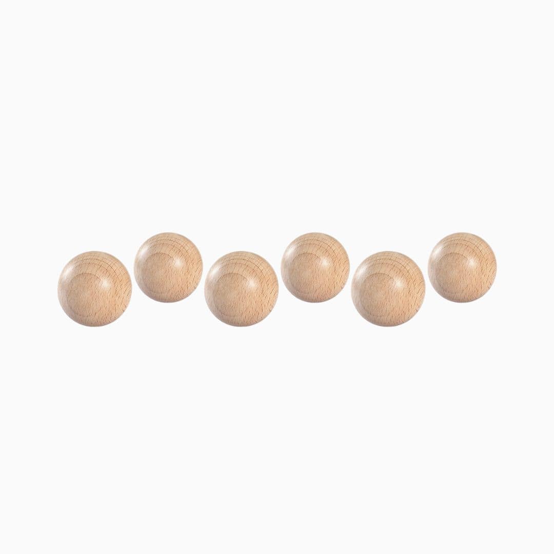 Grapat houten ballen naturel-6 stuks