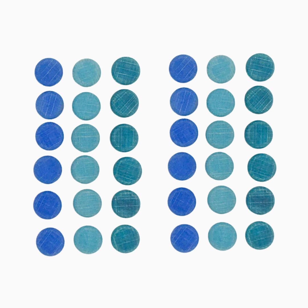 Grapat mandala stenen blauw-36 stuks