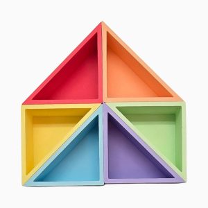 Grennn speelbakjes set pastel-rechthoekige driehoeken