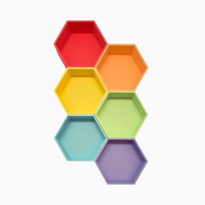 Grennn speelbakjes set pastel-zeshoeken