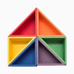 Grennn speelbakjes set regenboog-rechthoekige driehoeken