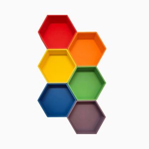 Grennn speelbakjes set regenboog-zeshoeken