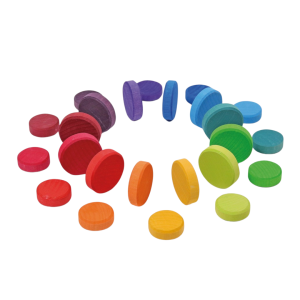 Grimm's Houten Munten Regenboog 24 - Delig