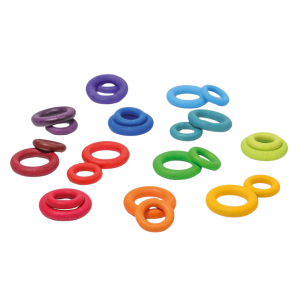 Grimm's Houten Ringen Regenboog 24 - stuks
