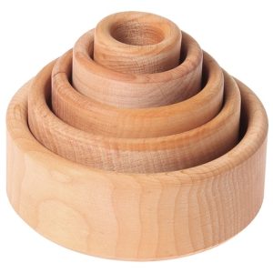 Grimm's Houten Stapelbakjes Rond Naturel