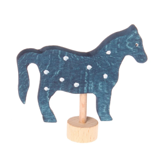 Grimm's Houten Steker Paard Blauw
