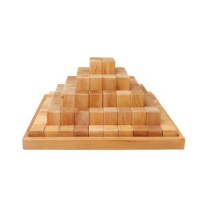 Grimm's houten blokken piramide naturel 100-delig