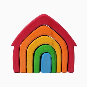 Grimm's houten regenboog huisje 5-delig