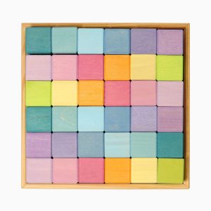Grimm's mozaïek blokken pastel 36 stuks