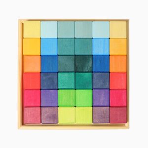 Grimm's mozaïek blokken regenboog 36 stuks