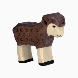 Holztiger-bruin lammetje van hout