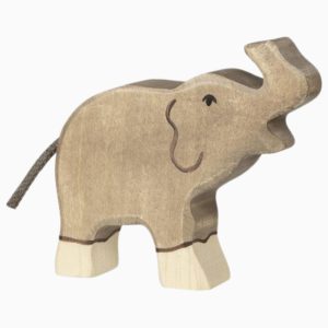 Holztiger-olifantenkalf van hout