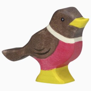 Holztiger-roodborstje van hout