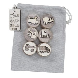 Kiddi Houten stempelset – Werkvoertuigen