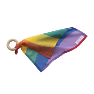 Little Botanic Label Playcycle Speeldoek met Houten Ring Regenboog Waves