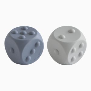 Mushie press toy dobbelsteen-stone/tradewinds