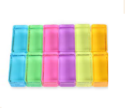 Bauspiel Lucent Cubes Pastel XL - 12 Stuks bij TijdOmTeSpelen.nl
