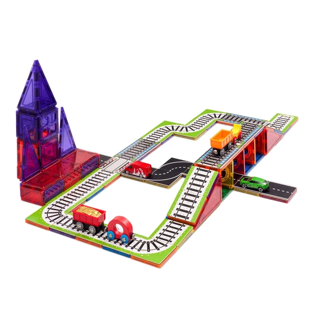 Coblo Magnetische tegeltoppers - treindelen 36 stuks bij TijdOmTeSpelen.nl