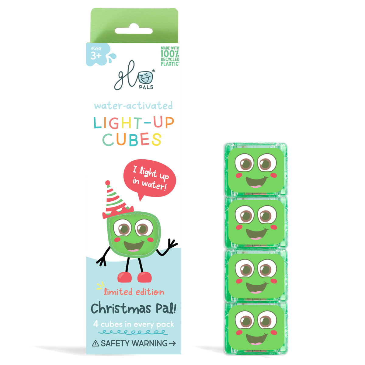 Glo Pals lichtgevende blokjes kerst - 4 stuks bij TijdOmTeSpelen.nl