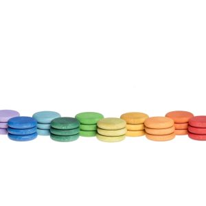 Grapat Houten Munten -36 Stuks (12 kleuren) bij TijdOmTeSpelen.nl