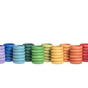 Grapat Houten Ringen - 72 Stuks (12 kleuren) bij TijdOmTeSpelen.nl