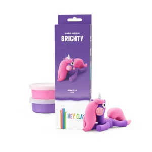 Hey Clay Unicorns - Rainbow Unicorn - Brighty 3 cans bij TijdOmTeSpelen.nl