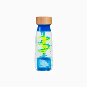 Petit Boum Sensorische fles Spiraal Blauw bij TijdOmTeSpelen.nl