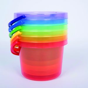 TickiT Doorzichtig gekleurde emmertjes van TickiT bij TijdOmTeSpelen.nl